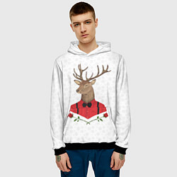 Толстовка-худи мужская Christmas Deer, цвет: 3D-черный — фото 2