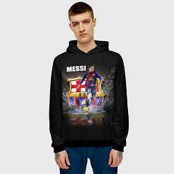 Толстовка-худи мужская Messi FCB цвета 3D-черный — фото 2