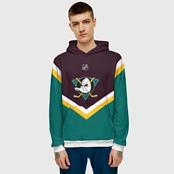 Толстовка-худи мужская NHL: Anaheim Ducks, цвет: 3D-белый — фото 2