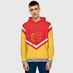 Толстовка-худи мужская NHL: Calgary Flames, цвет: 3D-меланж — фото 2