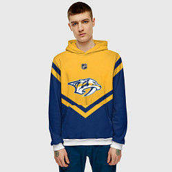 Толстовка-худи мужская NHL: Nashville Predators, цвет: 3D-белый — фото 2