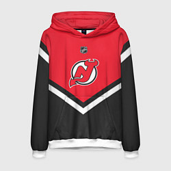 Толстовка-худи мужская NHL: New Jersey Devils, цвет: 3D-белый