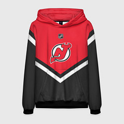 Толстовка-худи мужская NHL: New Jersey Devils, цвет: 3D-черный
