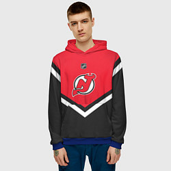 Толстовка-худи мужская NHL: New Jersey Devils, цвет: 3D-синий — фото 2