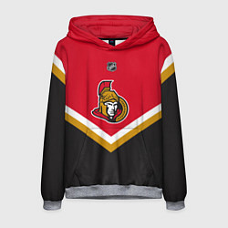 Толстовка-худи мужская NHL: Ottawa Senators, цвет: 3D-меланж