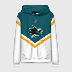 Толстовка-худи мужская NHL: San Jose Sharks, цвет: 3D-белый