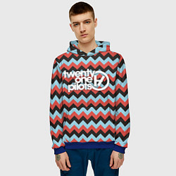 Толстовка-худи мужская 21 pilots, цвет: 3D-синий — фото 2