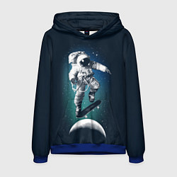Толстовка-худи мужская Космический скейтбординг, цвет: 3D-синий