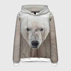 Толстовка-худи мужская Белый медведь, цвет: 3D-белый