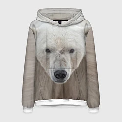 Толстовка-худи мужская Белый медведь, цвет: 3D-белый
