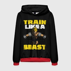 Толстовка-худи мужская Train Like a Beast, цвет: 3D-красный