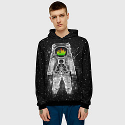 Толстовка-худи мужская Музыкальный космонавт, цвет: 3D-черный — фото 2