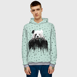 Толстовка-худи мужская Панда-художник, цвет: 3D-меланж — фото 2