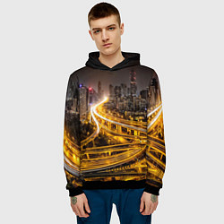 Толстовка-худи мужская Шанхай - авторазвязка, цвет: 3D-черный — фото 2