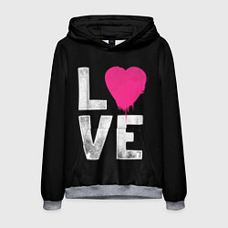 Толстовка-худи мужская Love Heart, цвет: 3D-меланж