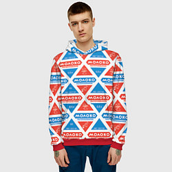 Толстовка-худи мужская Молоко пастеризованное, цвет: 3D-красный — фото 2