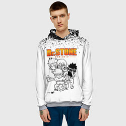 Толстовка-худи мужская Доктор Стоун персонажи, цвет: 3D-меланж — фото 2
