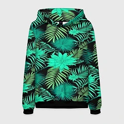 Толстовка-худи мужская Tropical pattern, цвет: 3D-черный