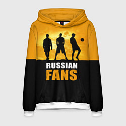 Толстовка-худи мужская Русские фанаты, цвет: 3D-белый