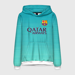 Толстовка-худи мужская Barcelona FC: Aqua, цвет: 3D-белый