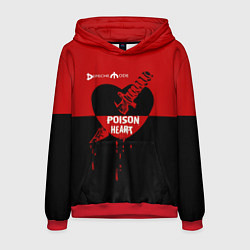 Толстовка-худи мужская Poison heart, цвет: 3D-красный