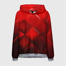 Толстовка-худи мужская Red squares, цвет: 3D-меланж
