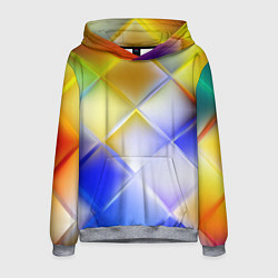 Толстовка-худи мужская Colorful squares, цвет: 3D-меланж