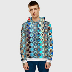 Толстовка-худи мужская Psychedelic mosaica, цвет: 3D-белый — фото 2
