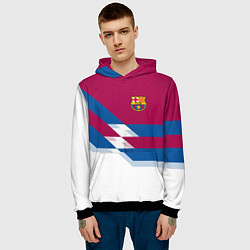 Толстовка-худи мужская Barcelona FC: White style, цвет: 3D-черный — фото 2