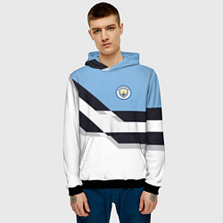 Толстовка-худи мужская Manchester City FC: White style, цвет: 3D-черный — фото 2