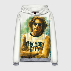 Толстовка-худи мужская John Lennon: New York цвета 3D-меланж — фото 1