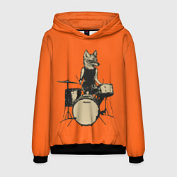 Толстовка-худи мужская Drums Fox, цвет: 3D-черный