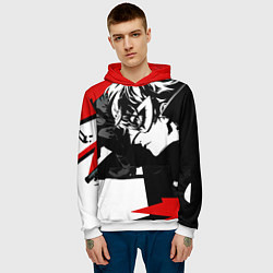 Толстовка-худи мужская Persona 5, цвет: 3D-белый — фото 2