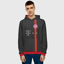 Толстовка-худи мужская Bayern FC: Black 2018, цвет: 3D-красный — фото 2