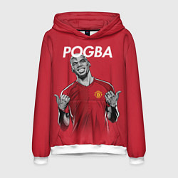Толстовка-худи мужская FC MU: Pogba цвета 3D-белый — фото 1