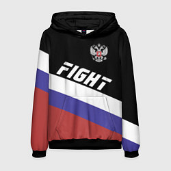 Толстовка-худи мужская Fight Russia, цвет: 3D-черный