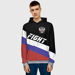 Толстовка-худи мужская Fight Russia, цвет: 3D-меланж — фото 2