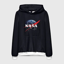 Толстовка-худи мужская NASA: Black Space, цвет: 3D-белый