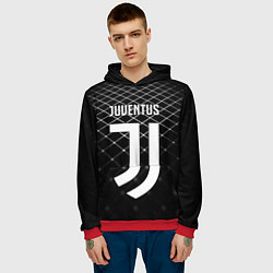 Толстовка-худи мужская FC Juventus: Black Lines, цвет: 3D-красный — фото 2