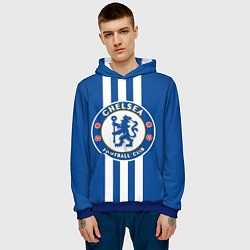 Толстовка-худи мужская FC Chelsea: Gold Lines, цвет: 3D-синий — фото 2