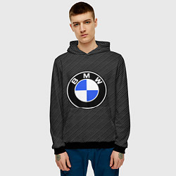 Толстовка-худи мужская BMW CARBON БМВ КАРБОН, цвет: 3D-черный — фото 2