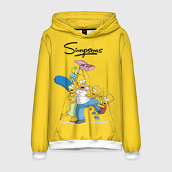 Толстовка-худи мужская Simpsons Family, цвет: 3D-белый