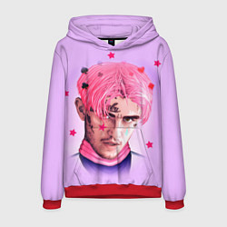 Толстовка-худи мужская Lil Peep: Pink Edition, цвет: 3D-красный