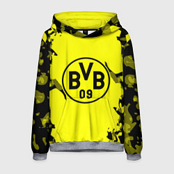 Толстовка-худи мужская FC Borussia Dortmund: Yellow & Black, цвет: 3D-меланж