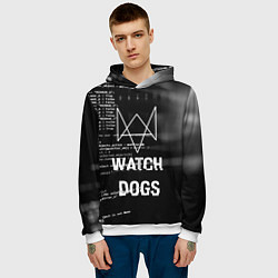 Толстовка-худи мужская Watch Dogs: Hacker, цвет: 3D-белый — фото 2