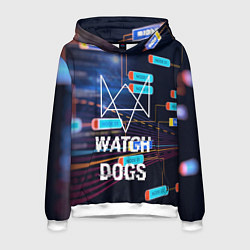 Толстовка-худи мужская Watch Dogs, цвет: 3D-белый