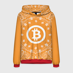 Толстовка-худи мужская Bitcoin Mandala, цвет: 3D-красный