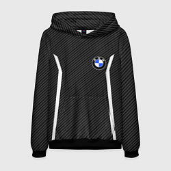 Толстовка-худи мужская BMW CARBON БМВ КАРБОН, цвет: 3D-черный