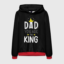 Толстовка-худи мужская Dad you are the King, цвет: 3D-красный