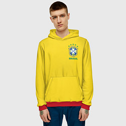 Толстовка-худи мужская Сборная Бразилии, цвет: 3D-красный — фото 2